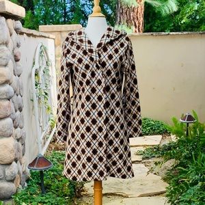 Forever 21 Argyle hooded trenchcoat